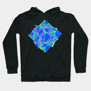 Geometric Art abstract cool triangles blue Hoodie